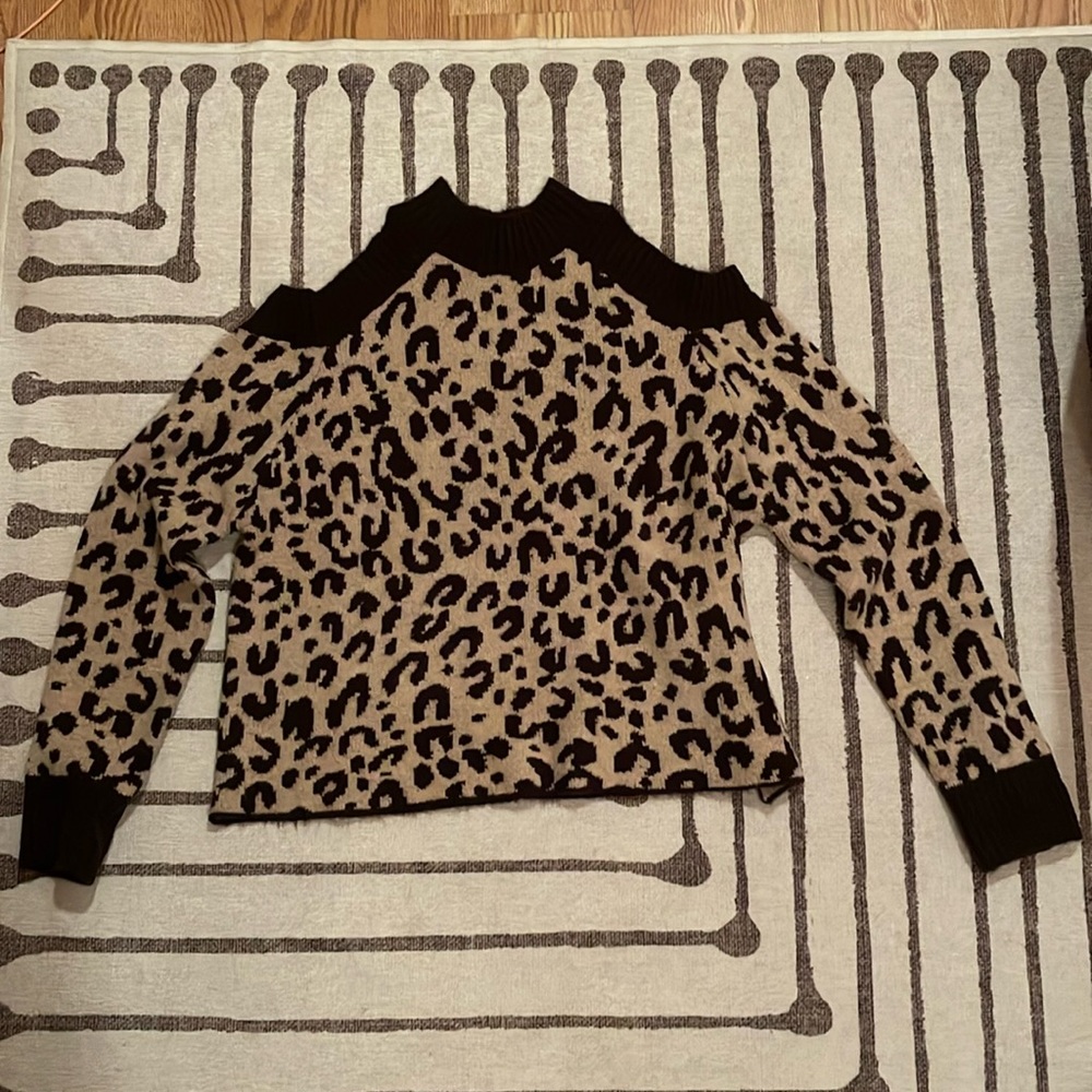Off the shoulder cheetah sweater